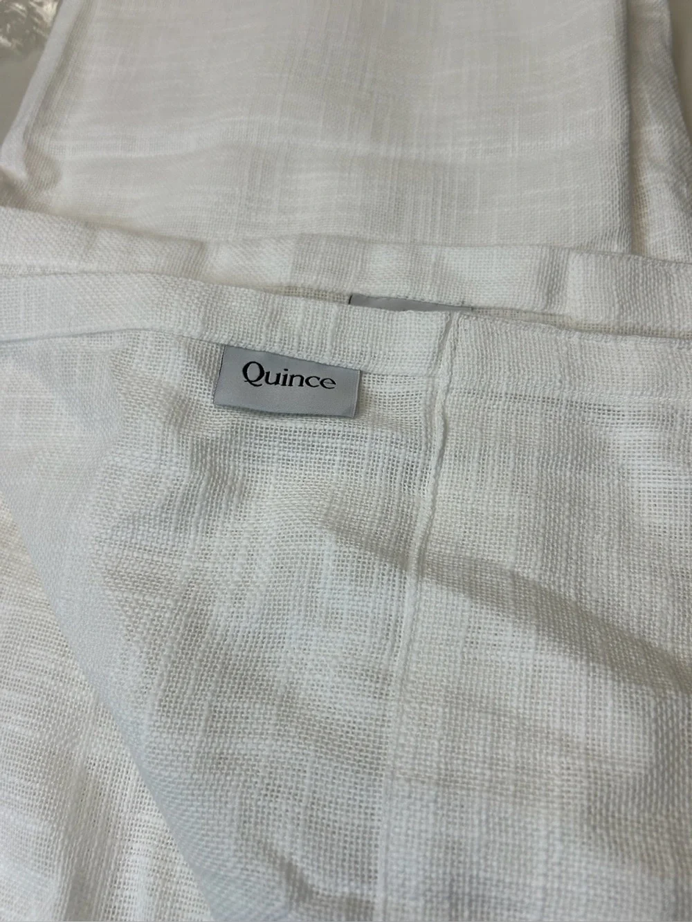 QUINCE Set Of 2 48x96 Cotton Sheer Curtains White 0221